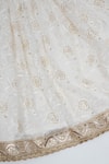 Little Bansi_Off White Cotton, Linen Embroidery, Sequins, Zari, Floral Pattern Lehenga Set _at_Aza_Fashions