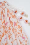 Buy_Little Bansi_Pink Cotton, Linen, Net Embroidery, Sequins, Gota Floral Pattern Lehenga Set _Online