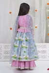 Shop_Little Bansi_Pink Chanderi Silk Gota Patti, Lace, Tassels, Sequins Floral Pattern Lehenga Set _at_Aza_Fashions