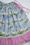 Little Bansi_Pink Chanderi Silk Gota Patti, Lace, Tassels, Sequins Floral Pattern Lehenga Set _at_Aza_Fashions