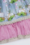 Shop_Little Bansi_Pink Chanderi Silk Gota Patti, Lace, Tassels, Sequins Floral Pattern Lehenga Set 