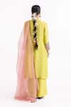 Shop_Garo_Yellow Silk Embroidery Round Neck Tribal Kurta Set _at_Aza_Fashions