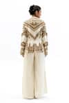 Shop_Garo_Off White Silk Embroidery V-neck Tribal Jacket With Pant _at_Aza_Fashions
