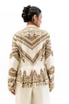 Buy_Garo_Off White Silk Embroidery V-neck Tribal Jacket With Pant 