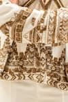 Shop_Garo_Off White Silk Embroidery V-neck Tribal Jacket With Pant 