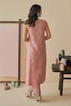 Bhawna Sethi_Pink Chanderi Silk, Cotton, Chanderi, Silk, Organza Gulnaar Placement Kurta Set _Online_at_Aza_Fashions