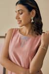 Buy_Bhawna Sethi_Pink Chanderi Silk, Cotton, Chanderi, Silk, Organza Gulnaar Placement Kurta Set 