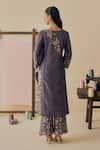 Bhawna Sethi_Purple , Cotton, Silk, Silk, Kumud Threadwork Kurta Set _Online_at_Aza_Fashions