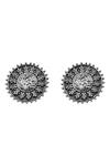 Shop_Sangeeta Boochra_Silver Plated Tribal Charm Floral Studs _at_Aza_Fashions