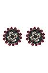Shop_Sangeeta Boochra_Silver Plated Stones, Beads Floral Bloom Studs _at_Aza_Fashions