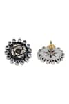 Sangeeta Boochra_Silver Plated Stones, Crystals Blooming Grace Studs _Online_at_Aza_Fashions