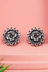 Buy_Sangeeta Boochra_Silver Plated Stones, Crystals Blooming Grace Studs _at_Aza_Fashions