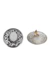 Sangeeta Boochra_Silver Plated Gemstones, Heritage Engraved Studs _Online_at_Aza_Fashions