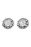 Shop_Sangeeta Boochra_Silver Plated Heritage Blossom Studs _at_Aza_Fashions