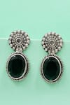 Buy_Sangeeta Boochra_Green Stones Classic Heritage Earrings _at_Aza_Fashions
