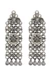 Shop_Sangeeta Boochra_Silver Plated Stones, Pearls Heritage Bloom Earrings _at_Aza_Fashions