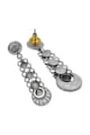 Sangeeta Boochra_White Gemstones Artisanal Long Silver Earrings _Online_at_Aza_Fashions