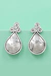 Buy_Sangeeta Boochra_Silver Plated Crystals Teardrop Elegance Earrings _at_Aza_Fashions