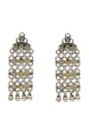 Shop_Sangeeta Boochra_Silver Plated Beads Heritage Filigree Earrings _at_Aza_Fashions