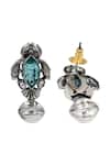 Sangeeta Boochra_Blue Gemstones, Antique Aqua Marquise Silver Earrings _Online_at_Aza_Fashions