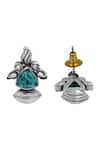 Sangeeta Boochra_Blue Stones Aqua Bloom Silver Earrings _Online_at_Aza_Fashions