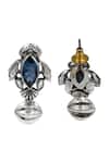 Sangeeta Boochra_Blue Stones Midnight Bloom Silver Earrings _Online_at_Aza_Fashions