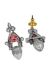 Sangeeta Boochra_Pink Stones, Crystals Heritage Silver Earrings _Online_at_Aza_Fashions