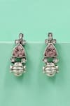 Buy_Sangeeta Boochra_Silver Plated Stones, Crystals Timeless Sterling Earrings _at_Aza_Fashions