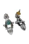 Sangeeta Boochra_Silver Plated Stones, Crystals Elegant Aqua Sparkle Sterling Earrings _Online_at_Aza_Fashions