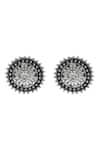 Shop_Sangeeta Boochra_Silver Plated Floral Radiance Studs _at_Aza_Fashions
