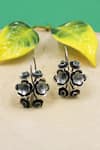 Buy_Sangeeta Boochra_Silver Plated Stones, Oxidized Flower Earrings _at_Aza_Fashions