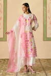 Buy_Chandrima_Pink Silk Organza Embroidery Dupatta _at_Aza_Fashions