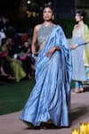 Shop_Punit Balana_Blue Silk, Chanderi Silk, Organza Embroidery, Rani Sa Blouse And Lehenga Set _at_Aza_Fashions