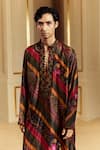 Shop_Punit Balana_Multi Color Organza, Silk Embroidery Resham Work Kurta With Pant _Online_at_Aza_Fashions