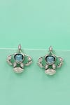 Buy_Sangeeta Boochra_Silver Plated Stones, Heritage Bloom Handcrafted Earrings _at_Aza_Fashions
