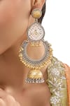 Auraa Trends_Gold Plated Beads And Silver-plated Chandbali Earrings _Online_at_Aza_Fashions