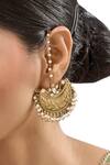 Auraa Trends_Gold Plated Pearls, Stones Embellished Ear Chain Chandbalis _Online_at_Aza_Fashions
