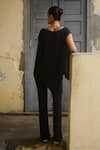 Shop_Ituvana_Black Cotton Round Neck Karma Jersey Top And Pant Set _at_Aza_Fashions