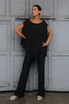 Buy_Ituvana_Black Cotton Round Neck Karma Jersey Top And Pant Set _at_Aza_Fashions