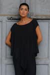 Ituvana_Black Cotton Round Neck Karma Jersey Top And Pant Set _at_Aza_Fashions