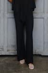 Buy_Ituvana_Black Cotton Round Neck Karma Jersey Top And Pant Set 