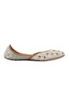 NR By Nidhi Rathi_Multi Color Pearled Pista Green Juttis _Online_at_Aza_Fashions