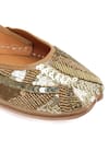 NR By Nidhi Rathi_Gold Handcrafted Juttis _at_Aza_Fashions