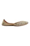 NR By Nidhi Rathi_Gold Embroidered Juttis _Online_at_Aza_Fashions