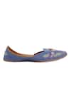 NR By Nidhi Rathi_Blue Denim Embroidered Juttis _Online_at_Aza_Fashions