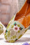 Shop_NR By Nidhi Rathi_Green Pista Handcrafted Juttis _at_Aza_Fashions