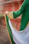Wazir C_Green Silk Embroidery, Metallic Thread, Zari Round Floral Work Kurta Salwar Set _Online_at_Aza_Fashions