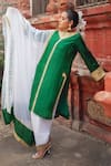 Buy_Wazir C_Green Silk Embroidery, Metallic Thread, Zari Round Floral Work Kurta Salwar Set _Online_at_Aza_Fashions