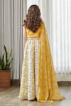 Shop_Pasha India_Yellow Satin Floral Print Lehenga Set _at_Aza_Fashions