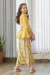 Buy Pasha India Yellow Cotton, Rayon Floral Print Draped Jumpsuit Online at Aza Fashions Buy_Pasha India_Yellow Cotton, Rayon Floral Print Draped Jumpsuit _Online_at_Aza_Fashions